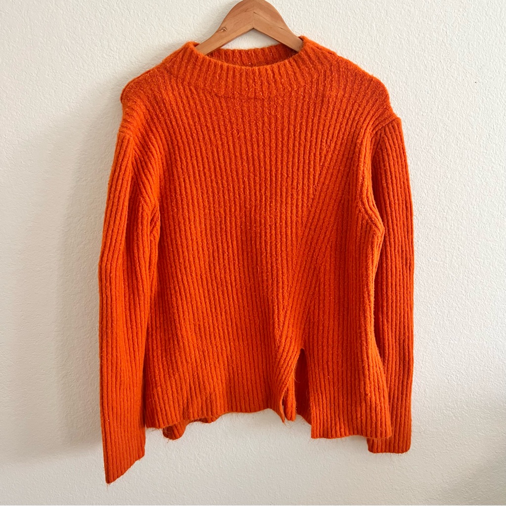 Yarn & Sea Orange Mockneck Sweater Sz Xl